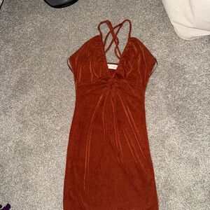 Elodie Backless Rust Dress